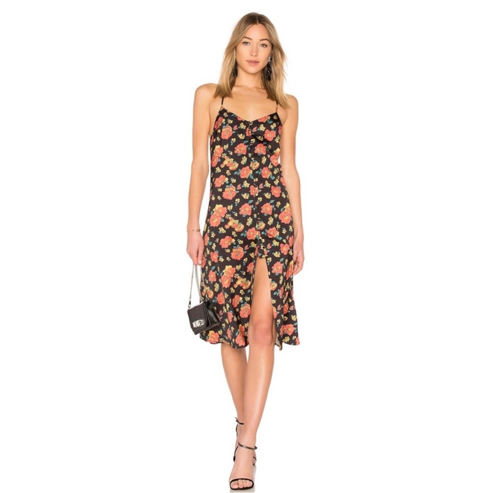 LPA BUTTON UP SLIP DRESS IN ROSE GARDEN, Size M